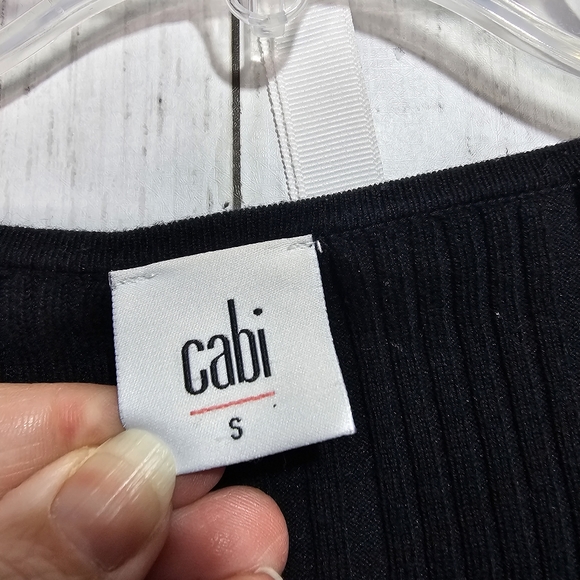 CABI Women's Black Ruffle Party Cardi Sweater Cardigan style #5287 Size Small. - Picture 6 of 10